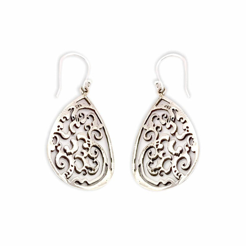 Sikkawala 925 Sterling Silver Oxidised Silver Teardrop Dangle Earring For Women 3000351-1