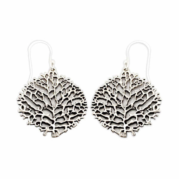 Sikkawala 925 Sterling Silver Oxidised Silver Leaf Dangle Earring For Women 3000358-1