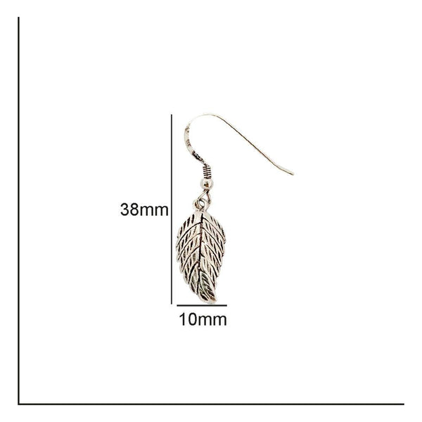 Sikkawala 925 Sterling Silver Oxidised Silver Leaf Drop Earring For Women 3000361-2