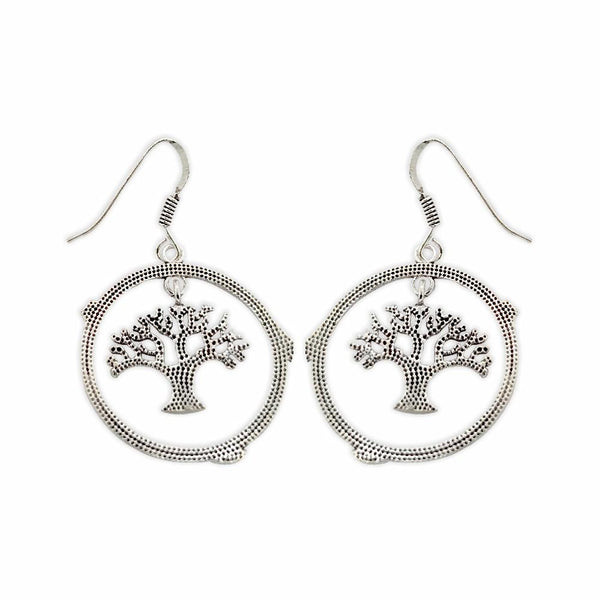Sikkawala 925 Sterling Silver Oxidised Silver Floral Dangle Earring For Women 3000364-1