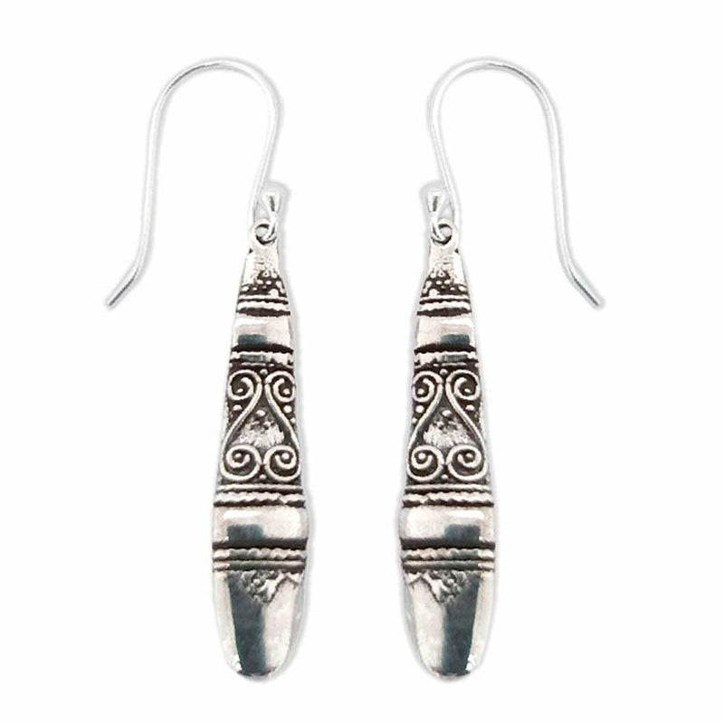 Sikkawala 925 Sterling Silver Oxidised Silver Teardrop Dangle Earring For Women 3000371-1