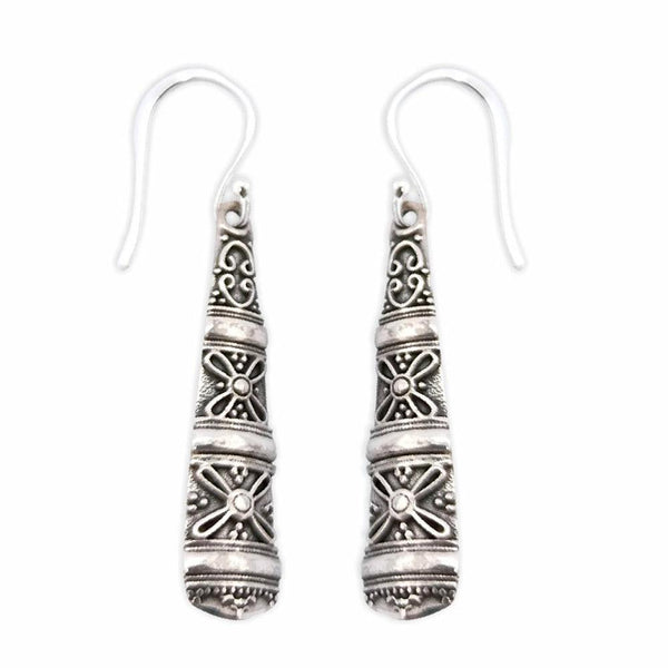 Sikkawala 925 Sterling Silver Oxidised Silver Teardrop Dangle Earring For Women 3000372-1