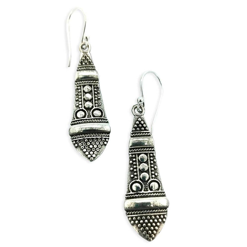 Sikkawala 925 Sterling Silver Oxidised Silver Teardrop Dangle Earring For Women 3000373-1