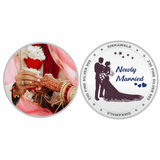 Sikkawala BIS Hallmarked Personalised Newly Married 999 Silver Coin 25 gm - SKNMCPCUS-25