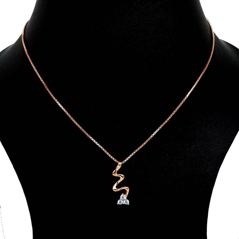 Sikkawala 925 Sterling Silver Rose Gold Plated Silver Contemporary Design Locket For Girls 3000419-1