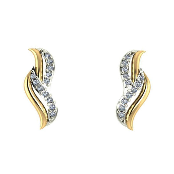 Sikkawala 925 Sterling Silver Gold Plated Silver Birds Huggie Studs For Girls 3000456-1