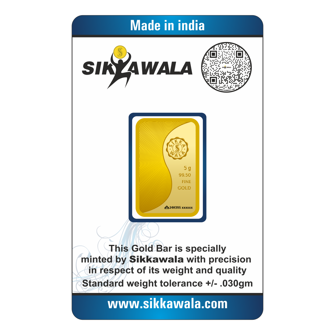 Sikkawala Lotus  24 kt 99.5 Gold Coin 5 gm-SK5GB