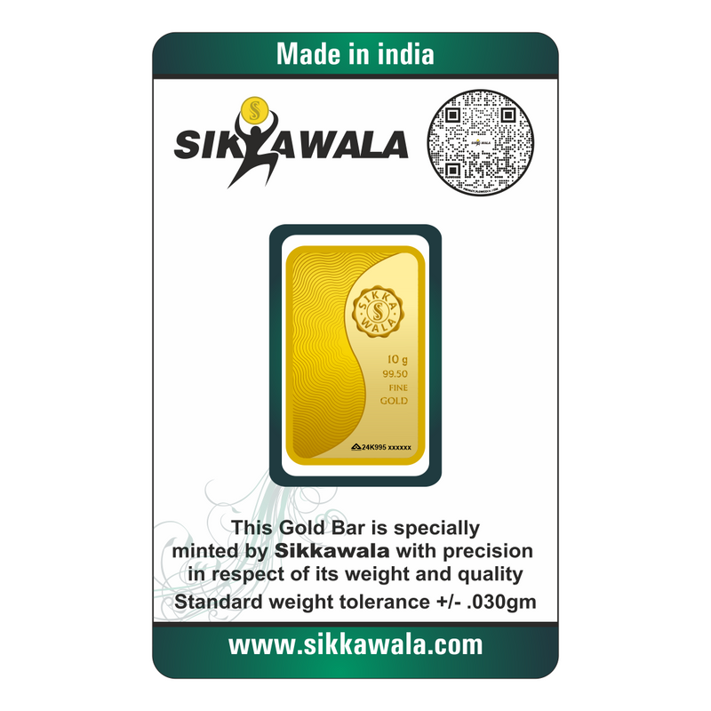 Sikkawala Lotus  24 kt 99.5 Gold Coin 10 gm-SK10GB