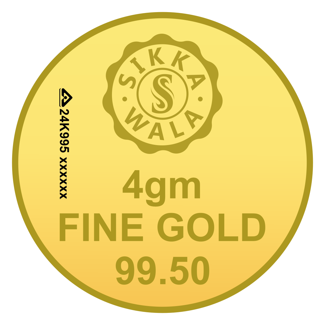 Sikkawala Lotus  24 kt 99.5 Gold Coin 4 gm-SK4GCR