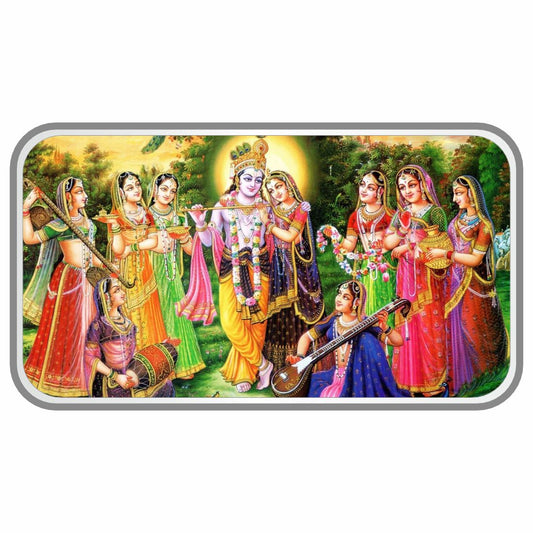 Sikkawala BIS Hallmarked Radha Krishna Color 999 Silver Coin 50 gm - SKNBRKC-50