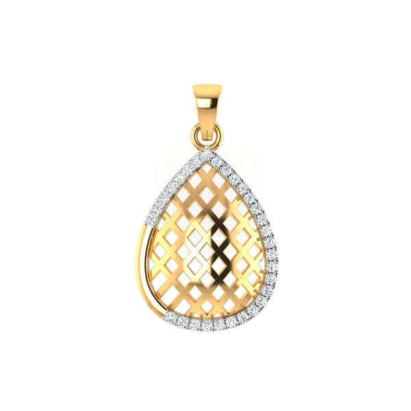 Sikkawala 925 Sterling Silver Gold Plated Silver Pear Design Locket For Women 3000501-1