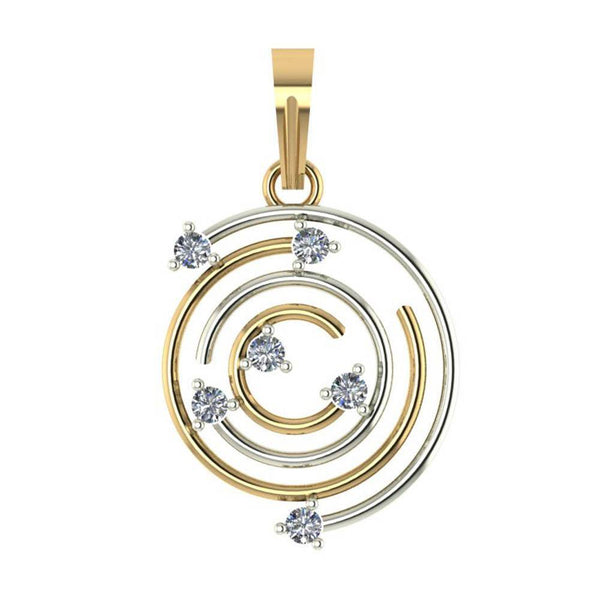 Sikkawala 925 Sterling Silver Gold Plated Silver Celestial Design Locket For Girls 3000508-1