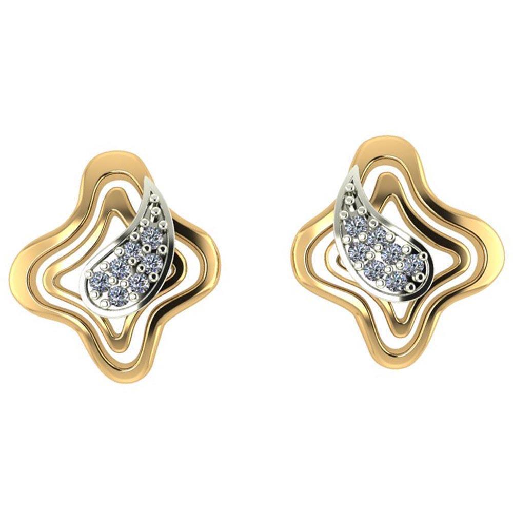 Sikkawala 925 Sterling Silver Gold Plated Silver Abstract Huggie Studs For Girls 3000525-1