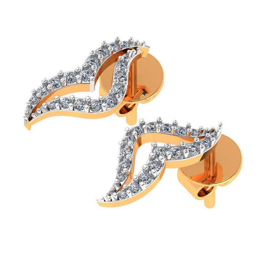 Sikkawala 925 Sterling Silver Gold Plated Silver Birds Huggie Studs For Girls 3000526-1