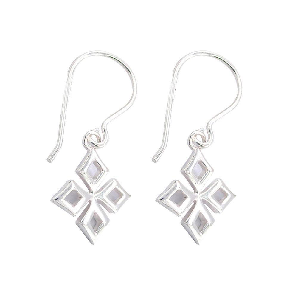 Sikkawala 925 Sterling Silver White Silver Leaf Drop Earring For Girls 3000558-1