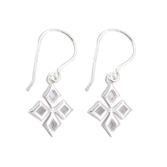 Sikkawala 925 Sterling Silver White Silver Leaf Drop Earring For Girls 3000558-1