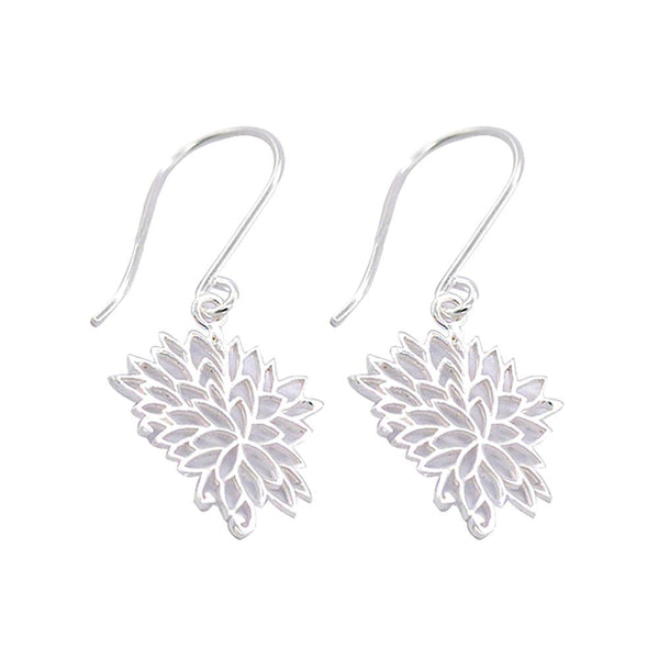 Sikkawala 925 Sterling Silver White Silver Leaf Drop Earring For Girls 3000562-1