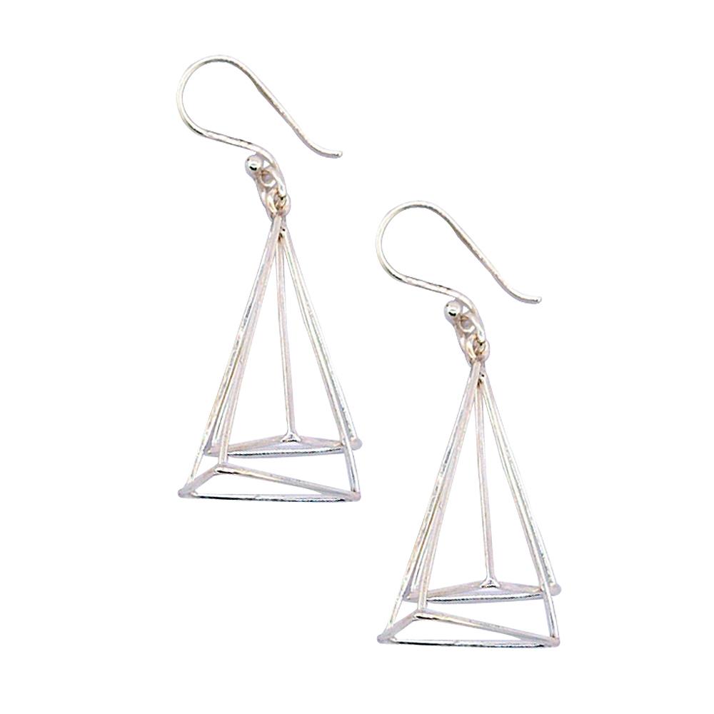 Sikkawala 925 Sterling Silver White Silver Geometric Dangle Earring For Girls 3000565-1