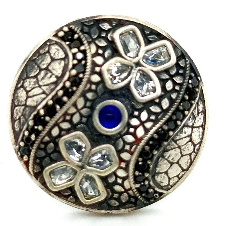 Sikkawala 925 Sterling Silver Oxidised Black Silver Antique Picks Ring For Women 3000058-1