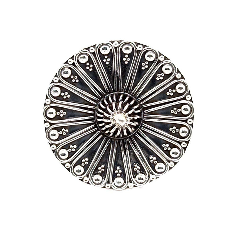 Sikkawala 925 Sterling Silver Oxidised Black Silver Antique Picks Ring For Women 3000582-2
