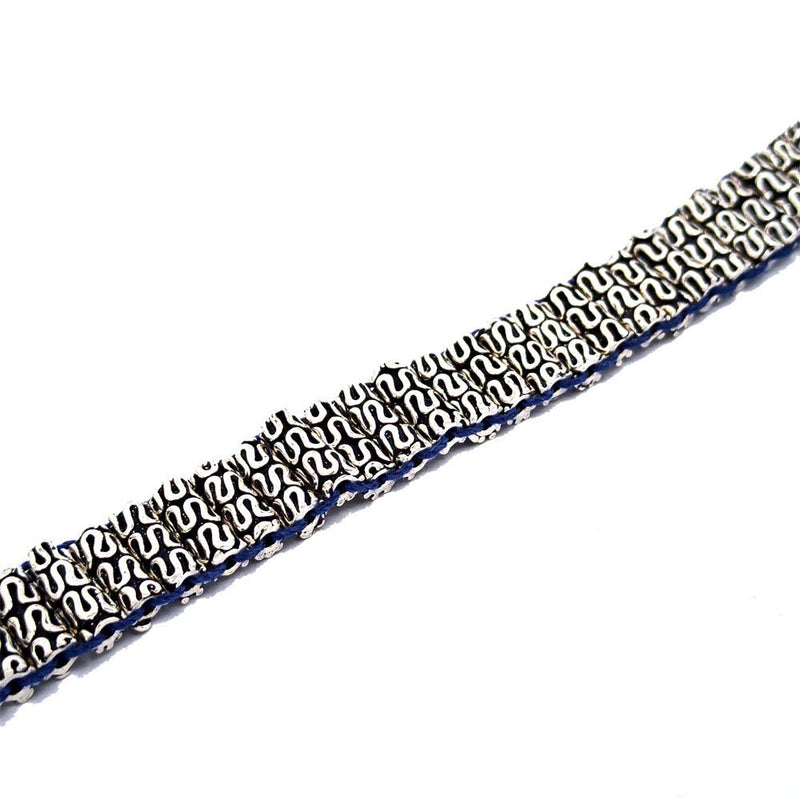 Sikkawala 925 Sterling Silver Oxidised Black Silver Heavy Ornamental Bracelet For Girls 3000586-1