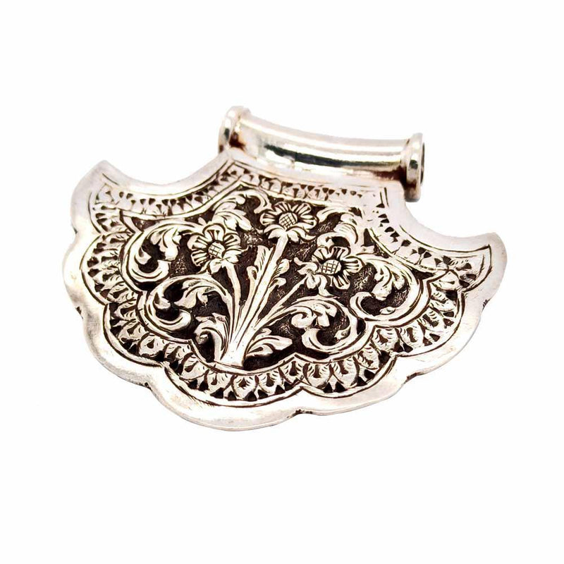 Sikkawala 925 Sterling Silver Oxidised Black Silver Traditional Design Pendant For Women 3000587-1