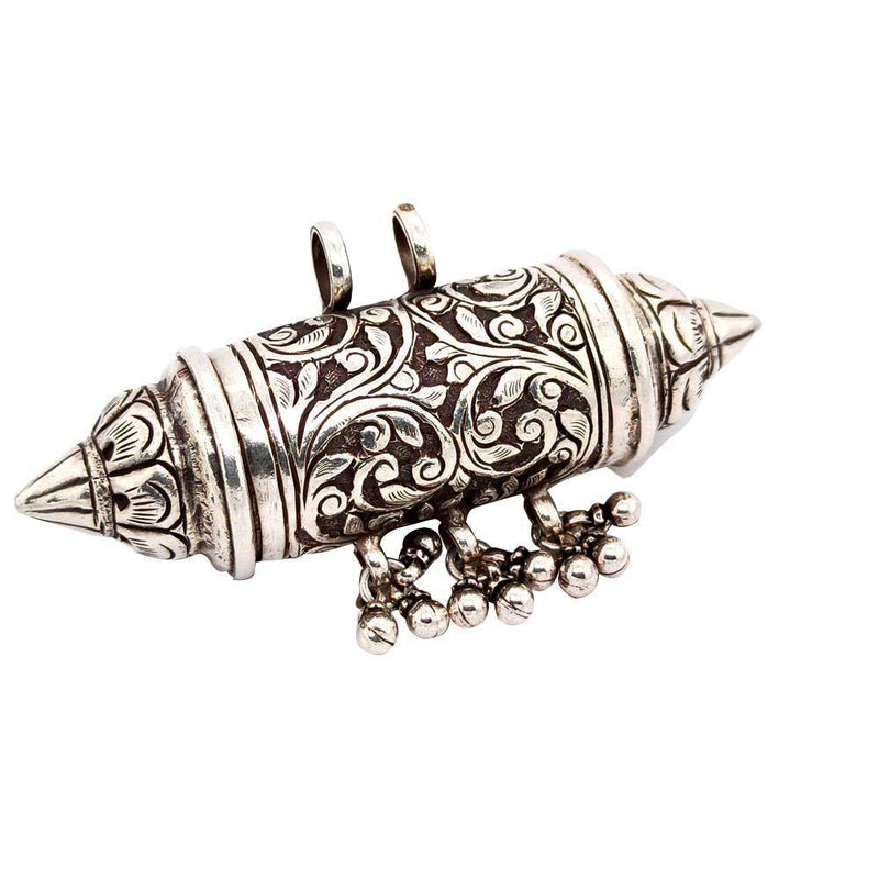 Sikkawala 925 Sterling Silver Oxidised Black Silver Traditional Design Pendant For Women 3000589-1