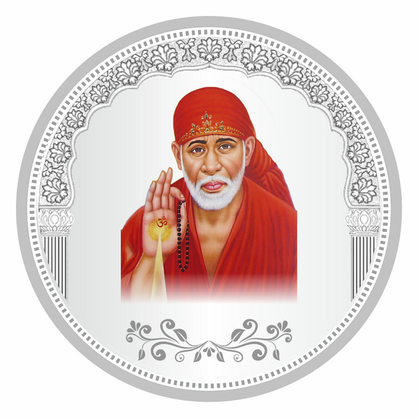 Sikkawala BIS Hallmarked Sai Baba Color 999 Silver Coin 100 gm - SKRCSAICP-100