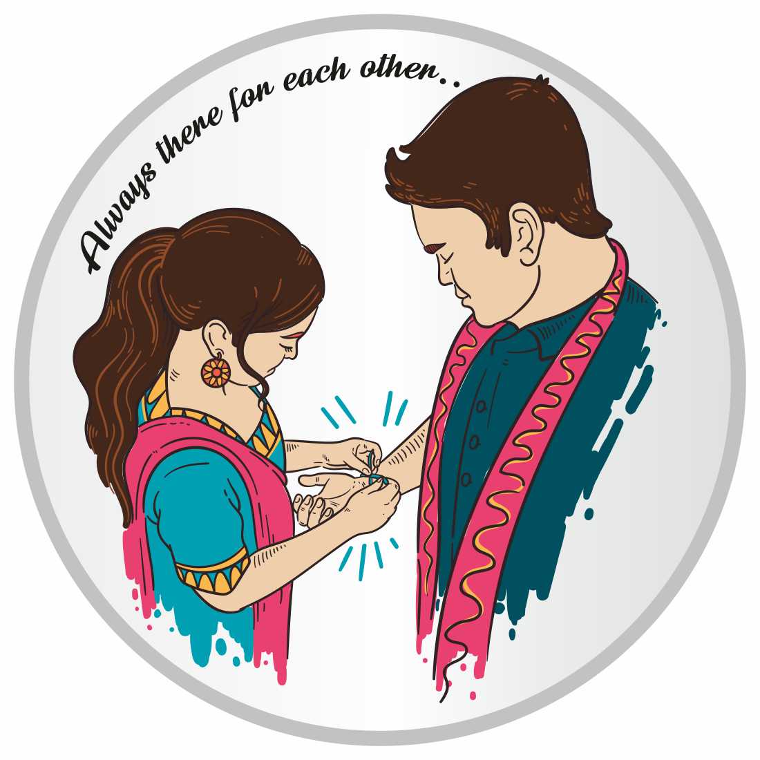 Sikkawala BIS Hallmarked Raksha bandhan Color 999 Silver Coin 100 gm - SKRCRCP-100