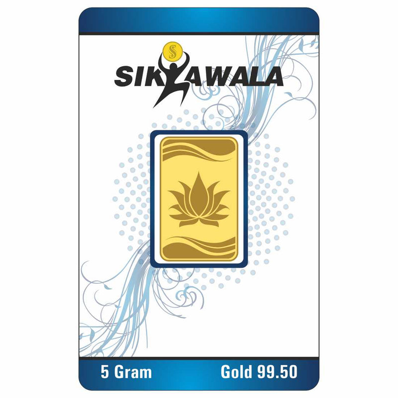 Sikkawala Lotus  24 kt 99.5 Gold Coin 5 gm-SK5GB