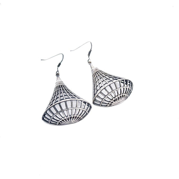 Sikkawala 925 Sterling Silver Oxidised Black Silver Cage Dangle Earring For Girls 3000606-1