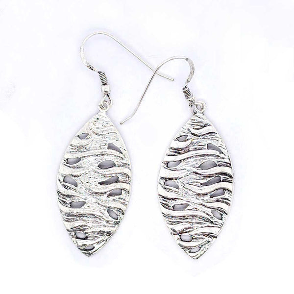 Sikkawala 925 Sterling Silver Oxidised Black Silver Abstract Dangle Earring For Girls 3000608-1