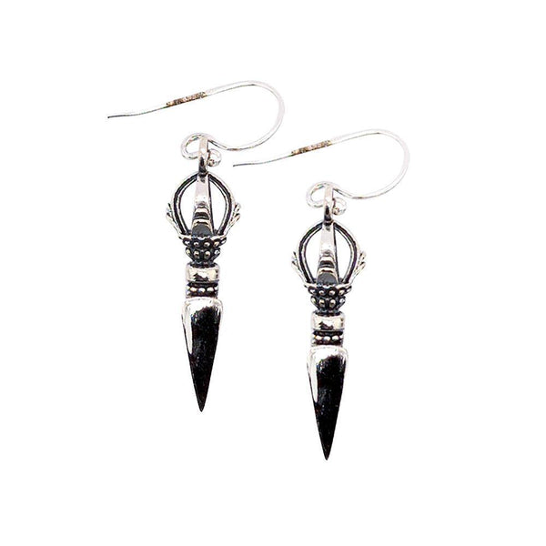 Sikkawala 925 Sterling Silver Oxidised Black Silver Crown Dangle Earring For Girls 3000615-1