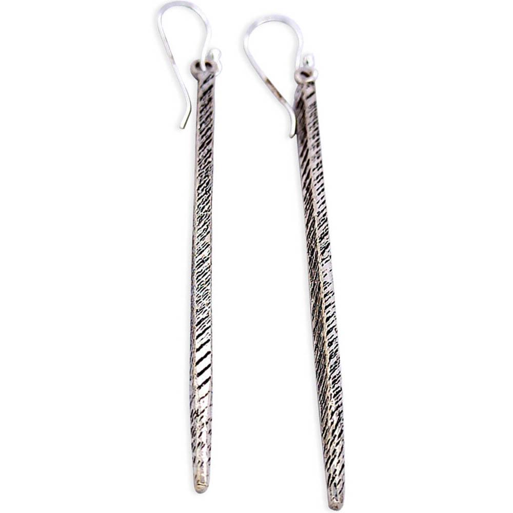 Sikkawala 925 Sterling Silver Oxidised Black Silver Stick Bar Danglers For Girls 3000619-1