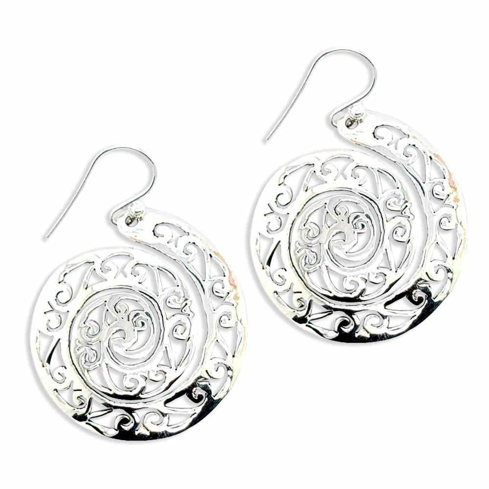 Sikkawala 925 Sterling Silver Oxidised Black Silver Spiral Dreamcatchers For Girls 3000664-1