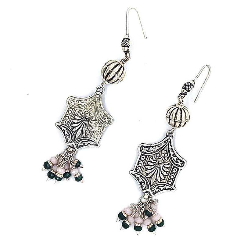 Sikkawala 925 Sterling Silver Oxidised Black Silver Abstract Dangle Earring For Women 3000692-1