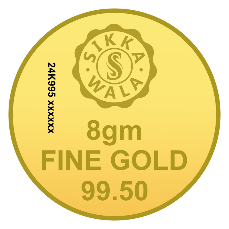 Sikkawala Lotus  24 kt 99.5 Gold Coin 8 gm-SK8GCR