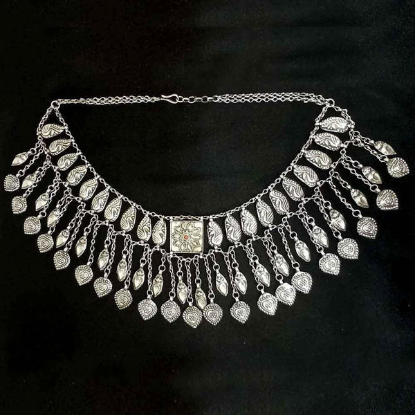 Sikkawala 925 Sterling Silver Oxidised Black Silver Tribal Inspired  Necklace Set For Women 3000714-1