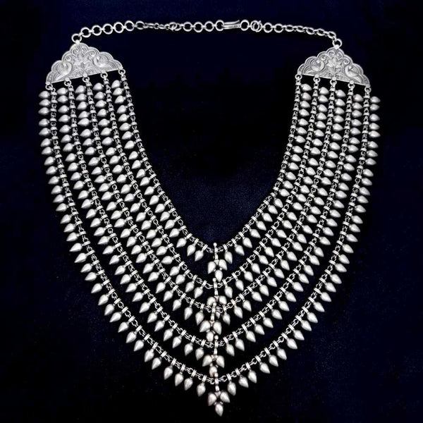 Sikkawala 925 Sterling Silver Oxidised Black Silver Tribal Inspired  Necklace Set For Women 3000716-1