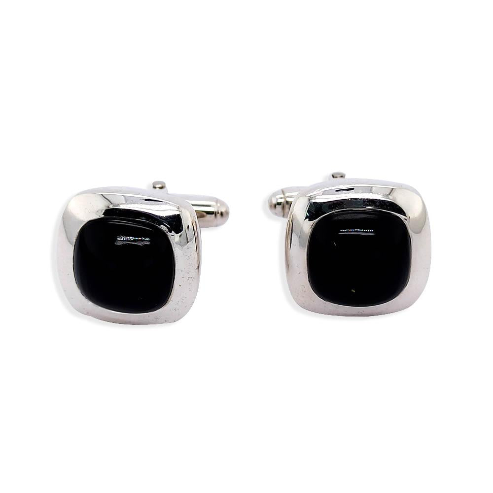 Sikkawala 925 Sterling Silver White Silver Square  Cufflinks for Men 3000807-1