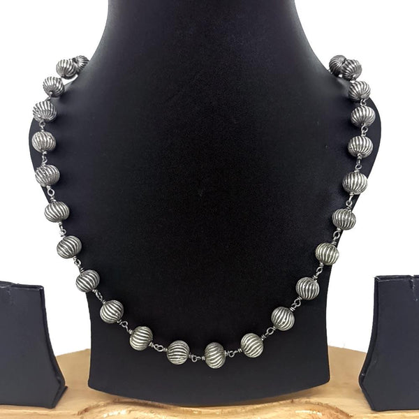 Sikkawala 925 Sterling Silver Oxidised Black Silver Beads Mala for Women 3000821-1