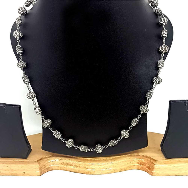 Sikkawala 925 Sterling Silver Oxidised Black Silver Beads Mala for Women 3000822-1
