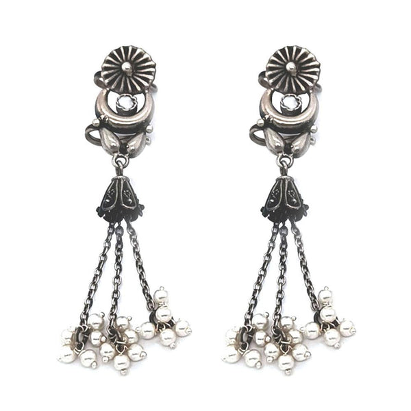 Attractive Chain Silver Earring | Ghungroo Hanging Silver Dangler - Earrings,  Jewellery - FOLKWAYS