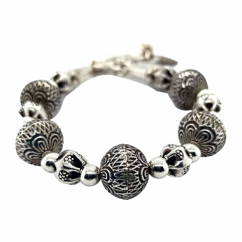 Sikkawala 925 Sterling Silver Oxidised Black Silver Chunky Cuff Bracelet For Girls 3000084-1