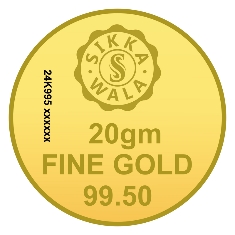 Sikkawala Lotus  24 kt 99.5 Gold Coin 20 gm-SK20GCR