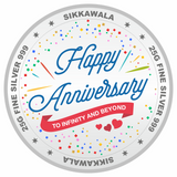 Sikkawala BIS Hallmarked Personalised  Anniversary 999 Silver Coin 25 gm - SKAVCPCUS-25