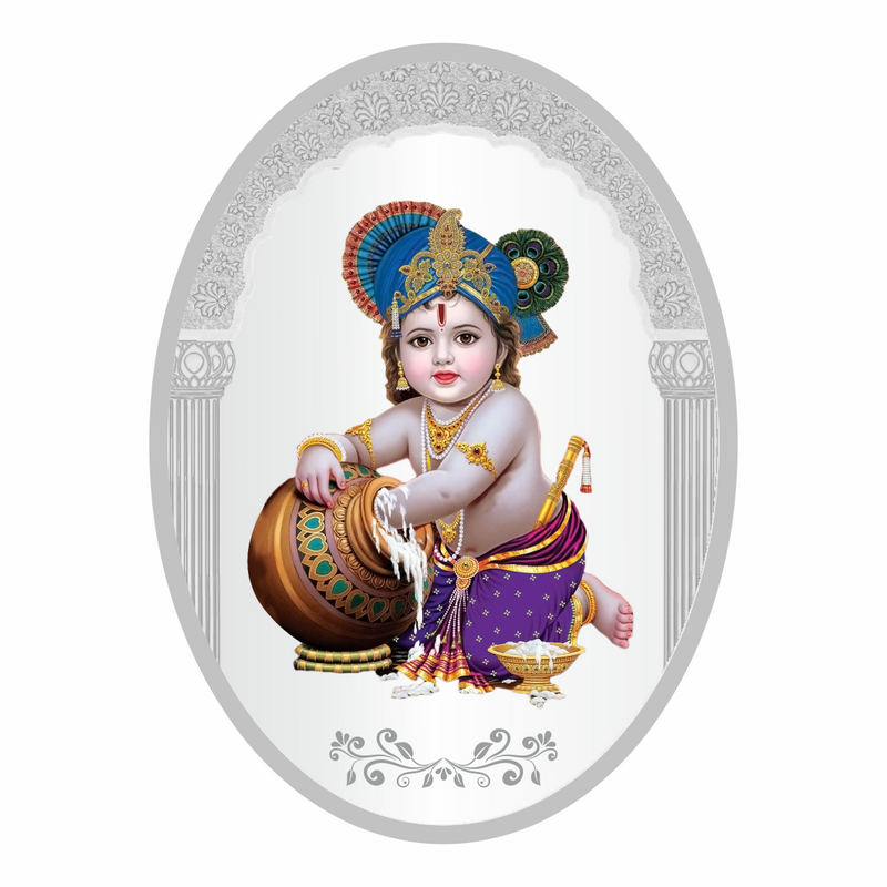 Sikkawala BIS Hallmarked Ladoo Gopal Color 999 Silver Coin 50 gm - SKOCLODCC-50