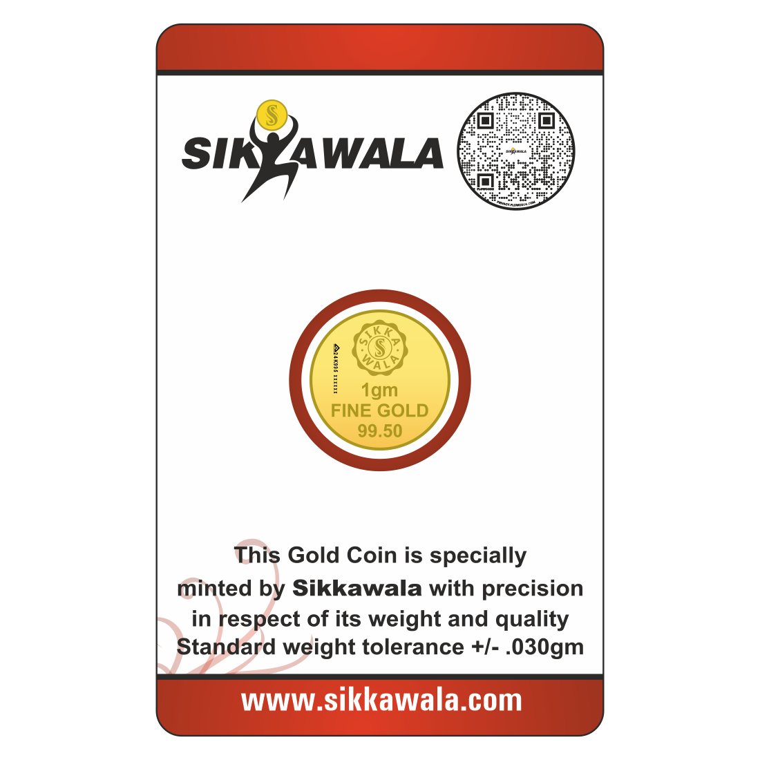 Sikkawala Lotus  24 kt 99.5 Gold Coin 1 gm-SK1GCR