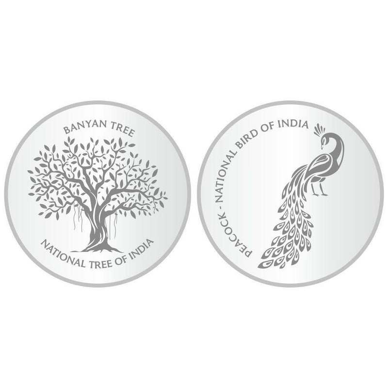 Sikkawala 999 Silver National Symbol Set Of  2 In 20 Gm  Coin-Sk2Scf10-3
