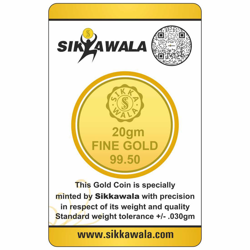 Sikkawala Lotus  24 kt 99.5 Gold Coin 20 gm-SK20GCR